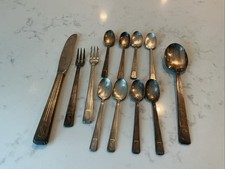 12 Vintage Hotel Statler Silverplated Flatware Forks Spoons Knife International picture
