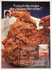Loretta Lynn Crisco Crispy Fried Chicken Recipe Vintage Print Ad 1980's picture