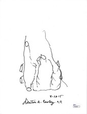 DENTON COOLEY HAND SIGNED ORIGINAL 8x11 HEART DRAWING      HEART SURGEON     JSA picture
