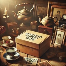 Vintage Mystery Box Surprise Joblot mixed lots items like porcelains stamps coin picture