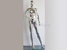 Female Chrome Plastic Unbreakable Mannequin Display Dress Form #PS-SF15SCEG picture