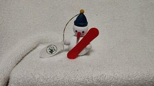 NEW Glasser Baumbehang SNOW BOARDING SNOWMAN Wood Christmas Ornament Germany 3