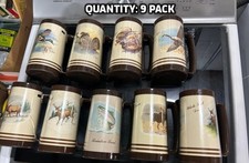 9-pack vintage Thermo Serv Coffee Mugs Les Kouba Wildlife Duck Deer Goose Fish picture