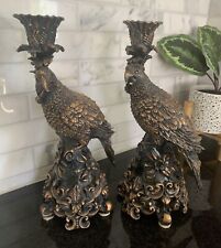 2-Vintage 1960s REPLICA  Pair of Dick Hsiao 12”  Parrot Bird Candle Holders picture