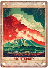 Vintage Monterrey Nuevo Leon  mexico retro Look Travel Poster Metal Sign T3332 picture