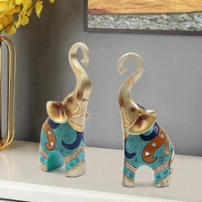 2 Pcs Lucky Elephant Statues Lucky Figurine Gift Home Decor Good Luck Ornament picture