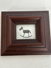 STARR CREATIONS STARR AYERS  ROCKING HORSE FRAMED PRINT Miniature 3.5