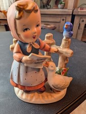 Vintage Erich Stauffer 8028 Girl Music Sheet Goose Bluebird Figurine picture
