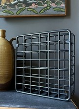 Vtg 1983 Yaffa Mini Catch All Desk Organizer Black Plastic Grid Retro 80s MCM picture