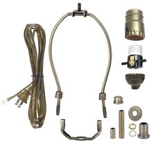 B&P Lamp® Antique Brass Finish Table Lamp Wiring Kit with a 10 Inch Harp and picture