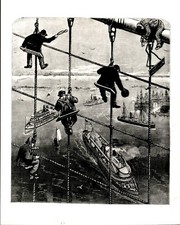 LG73 1983 Orig Photo HISTORIC BROOKLYN BRIDGE CONSTRUCTION IN 1881 ILLUSTRATION picture