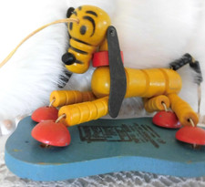 1930's FISHER PRICE FP Pluto Disney Dog POP-UP KRITTER wooden toy pull strings picture