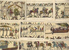 Complete antique1901-10 genuine set of 75 Bayeux Tapestry postcards, original picture