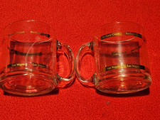 2 Vintage Barbary Coast Glass Coffee Mugs Gold Color Trim / Las Vegas picture