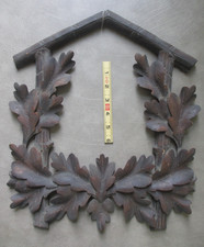 G.K. Black Forest Cuckoo Clock Geo. Kuehl & Co Germany Leaves Frame, Parts picture