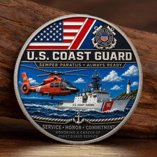 U.S. Coast Guard Challenge Coin Semper Paratus Always Ready Military Collectible picture