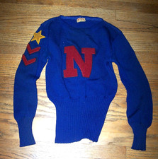 VINTAGE lady's college university United States Navy knit sweater 