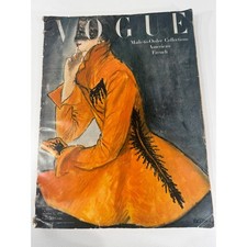Vintage Vogue Magazine October 1 1947 Made-to-Order Collections Fashion History picture