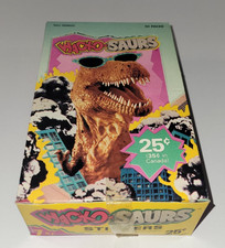1987 WACKO-SAURS Unopened FULL STICKER WAX CARD BOX 50 PACKS Italy ZOOT Dinosaur picture