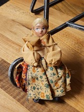 Vintage 1940s Polish Rag Doll Painted Face Russian Babushka Folk Art 4.25