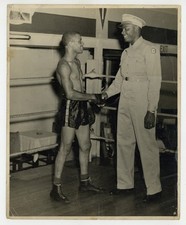 Bob Montgomery w/Giant Black Solider 1940 Boxing Boxer Army Photo J14685 picture
