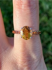 Brazilian Citrine Madeira Citrine Sterling Silver Ring Size 8.75 picture