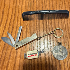 Vintage Cable TV Advertising Lot Teleprompter Keychain Jerrold 1973 Medsl picture