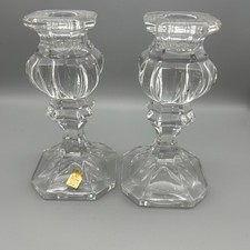 Set Of Bleikristall Made In Germany 24% Lead Crystal Candlesticks 6”H picture
