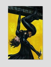 Batgirl DC Comics Superhero Art Print Poster Wall Decor Yellow Background 11x17 picture