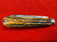 ANTIQUE HARRISON BROTHERS & HOWSON STAG SCALED ENGLISH JACK KNIFE (405) picture