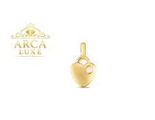 14K Solid Gold mini Diamond Heart Charm picture