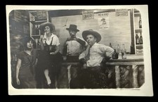 TIJUANA BAR COMICAL PROP RPPC  1920s TOURISTS BOOZE BEER SILLY REWARD POSTER picture