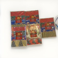 Vintage 1997 Cleo Christmas Wrapping Paper 8. Designs 30x30 USA Sheets picture