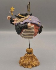 Midwest Of Cannon Falls Halloween Flying Witch Figurine W/ Broomstick Hanger  picture