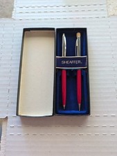 Vintage 1972 Sheaffer Red Chrome Pen & Mechanical Pencil Set Original Box New? picture