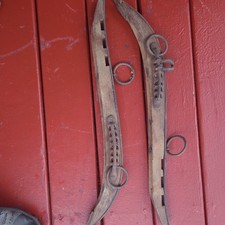 Antique Vintage Wood Horse Harness Hames Set Rustic Tack Western 24