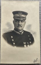 1912 Antique US Army Officer Portrait Photo Medals Signed 7x4.5 Pre-WWI picture