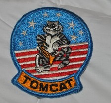 Vintage US Navy F-14 Tomcat Fighter Jet Cloth Patch USN Military old stock picture