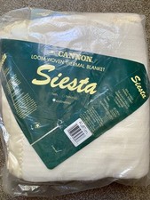 Vtg Cannon Siesta Thermal Blanket Queen/King Cream USA NOS picture