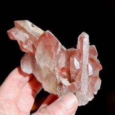 3.9in 271g ET Isis Face Tantric Twin Soulmate Strawberry Pink Lemurian Quartz Cr picture