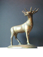 Vintage Copyright 1930 Cold Painted Gilt Bronze Cast Deer Elk Stag Reindeer picture