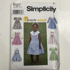 Simplicity Vintage sewing pattern 8027 Girls Dress Sz 2,3,4 Uncut picture