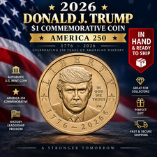 2026 Donald J Trump $1 Coin America 250 Semiquincentennial INHAND x1 picture