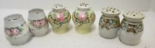 Vintage Hand Painted Salt & Pepper Shakers SET OF 3 Pink Flowers  picture