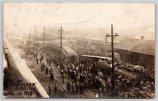 1915 Dixie Flyer Train Wreck Shelburn Indiana IN Railroad RPPC Postcard picture