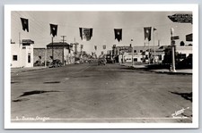 Burns Oregon Street View Chrysler Car Dealer Bontemps Motel Fair Real Photo RPPC picture