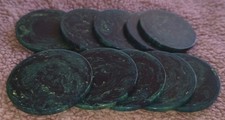 Vintage lot of 10 Art Deco Bakelite Blue Moon Swirl Poker Chips Art Crafts W@W picture