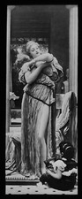 ANTIQUE Magic Lantern Slide WOMAN WITH CHILD C1910 SIR FREDERIC LEIGHTON picture