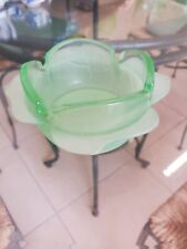 Ashtray Vintage Depression Glass Green Antique Hand Made Collectibles picture