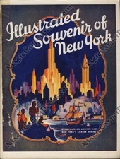 1946 ILLUSTRATED SOUVENIR OF NEW YORK Statue of Liberty WALL STREET Empire State picture